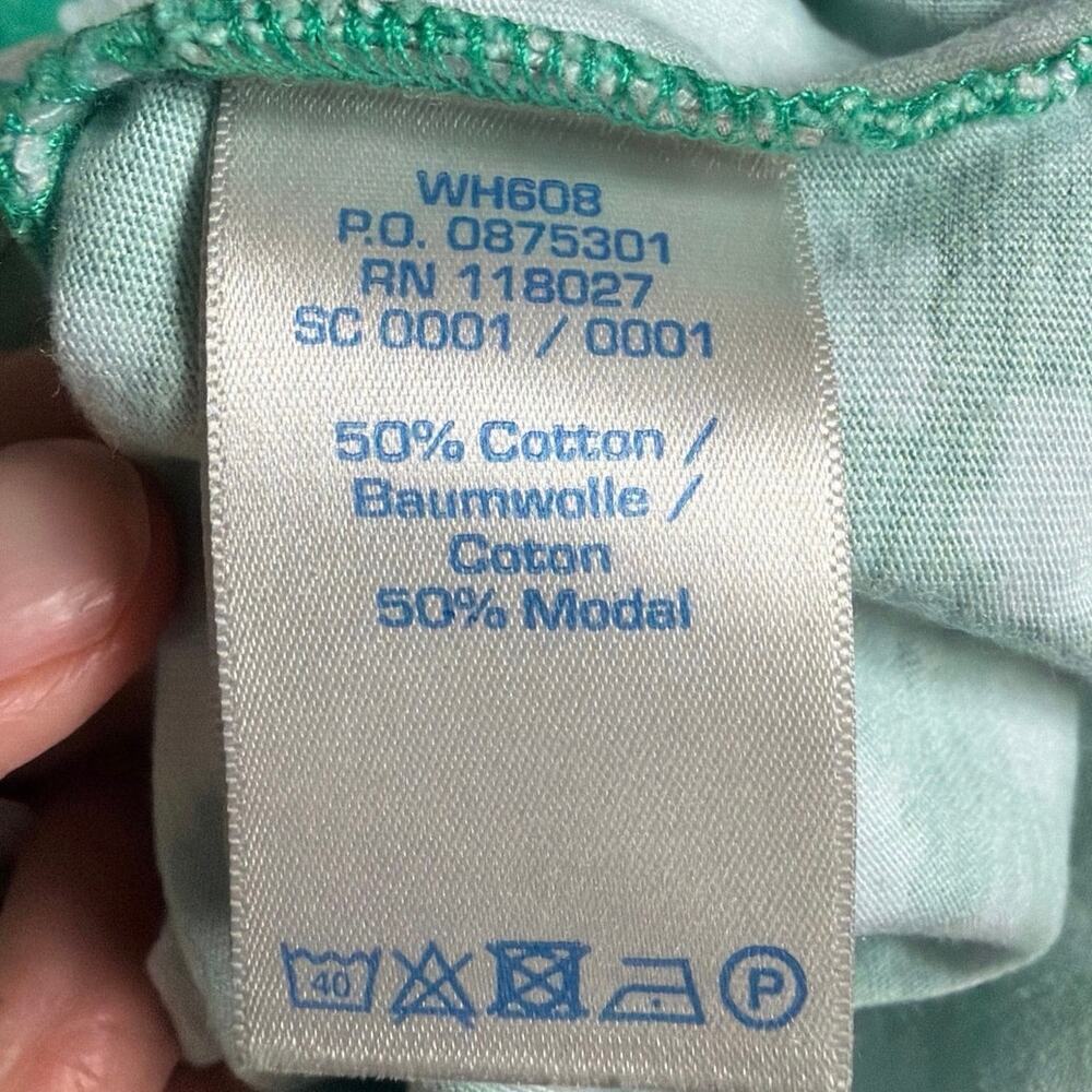 Boden Sleeveless Midi Summer Teal White Dress Size 4 Reg Cotton Modal - Picture 4 of 4
